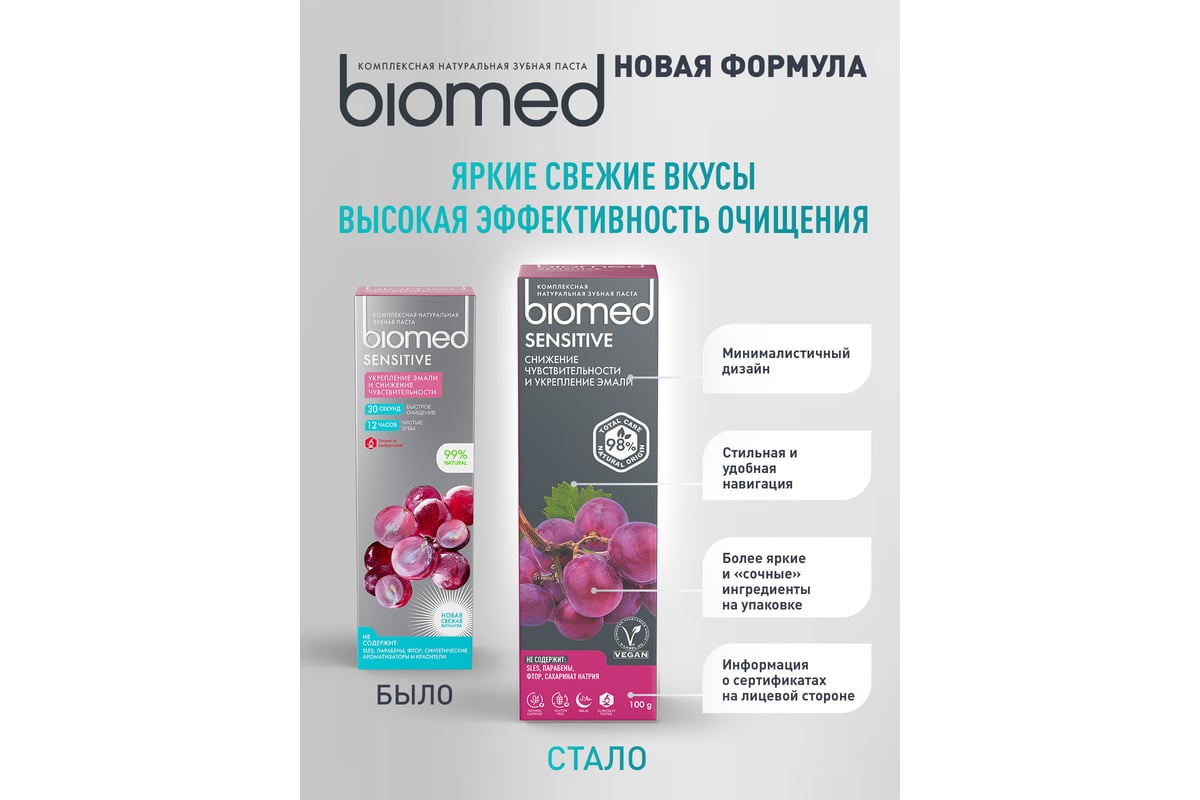 Зубная паста Biomed SENSITIVE/СЕНСИТИВ 100 г 112.03010.0101 - выгодная  цена, отзывы, характеристики, фото - купить в Москве и РФ