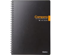 Блокнот COMIX Compera Bond A5 в линейку, на пружине, 60 листов, обложка черная/оранжевая CPA5607 BLK/OR