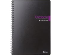 Блокнот COMIX Compera Bond A5 в линейку, на пружине, 60 листов, обложка черная/фиолетовая CPA5607 BLK/PU