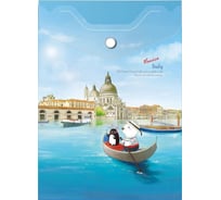 Папка-конверт COMIX География на кнопке А6 Венеция 12 шт в упаковке A1856 VN