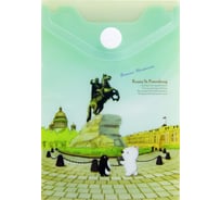 Папка-конверт COMIX География на кнопке А7 Санкт-Петербург Медный Всадник 10 шт в упаковке A1857 SP