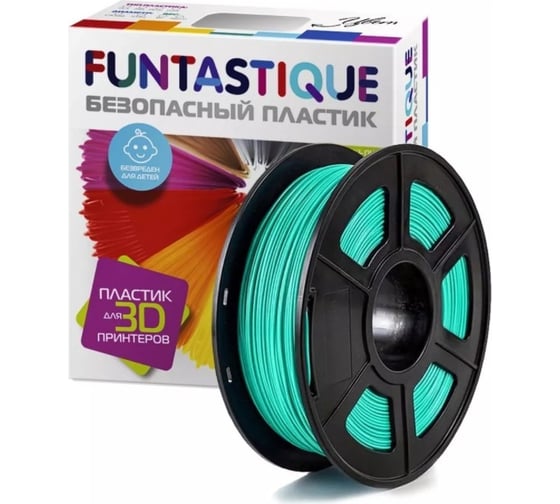 Пластик в катушке FUNTASTIQUE abs, 1.75 мм, 1 кг, бирюзовый ABS-1KG-SW