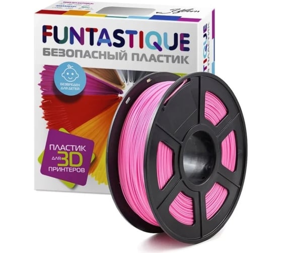 Пластик в катушке FUNTASTIQUE abs, 1.75 мм, 1 кг, розовый ABS-1KG-PK