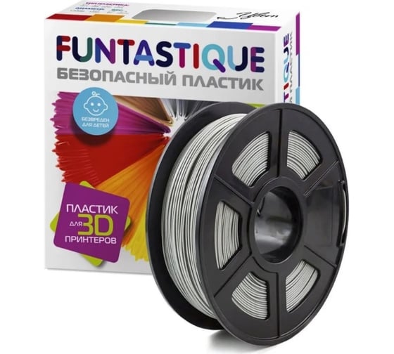Пластик в катушке FUNTASTIQUE abs, 1.75 мм, 1 кг, серый ABS-1KG-GY 1