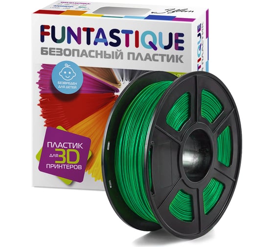 Пластик в катушке FUNTASTIQUE petg, 1.75 мм, 1 кг, изумрудный PETG-1KG-EM 1