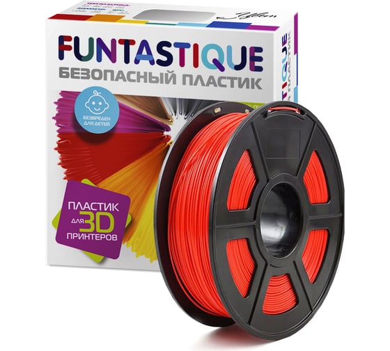 Пластик в катушке FUNTASTIQUE petg, 1.75 мм, 1 кг, красный PETG-1KG-RD 1