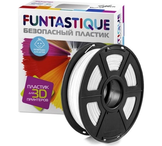Пластик в катушке FUNTASTIQUE petg, 1.75 мм, 1 кг, белый PETG-1KG-WT 1