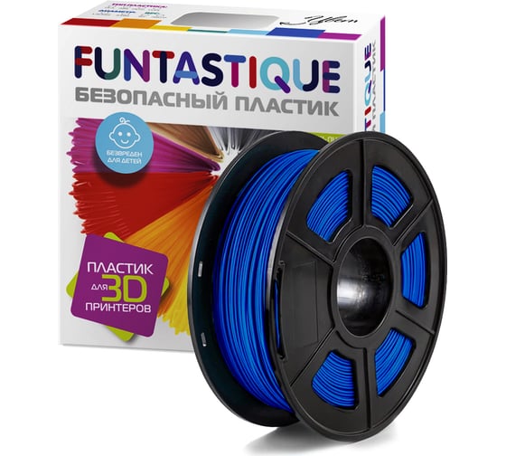 Пластик в катушке FUNTASTIQUE petg, 1.75 мм, 1 кг, синий PETG-1KG-BL