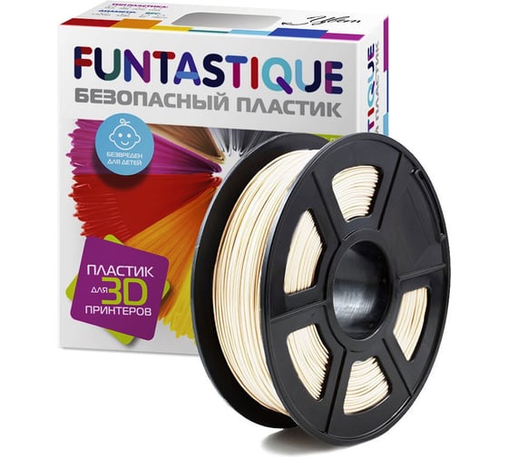 Пластик в катушке FUNTASTIQUE petg, 1.75 мм, 1 кг, слоновая кость PETG-1KG-IV