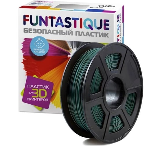 Пластик в катушке FUNTASTIQUE petg, 1.75 мм, 1 кг, темно-зеленый PETG-1KG-DG 1