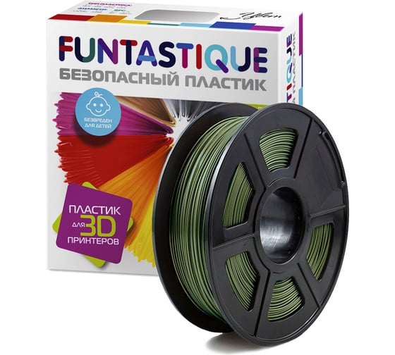 Пластик в катушке FUNTASTIQUE petg, 1.75 мм, 1 кг, хаки PETG-1KG-HK