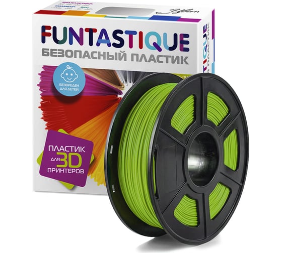 Пластик в катушке FUNTASTIQUE pla, 1.75 мм, 1 кг, салатовый PLA-1KG-LG