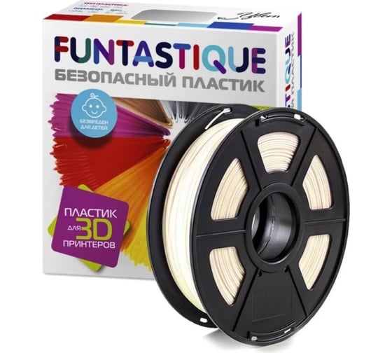 Пластик в катушке FUNTASTIQUE pla, 1.75 мм, 1 кг, натуральный PLA-1KG-NC