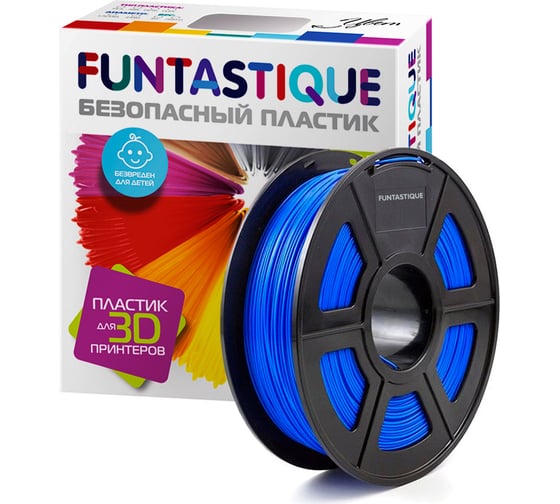Светящийся пластик в катушке FUNTASTIQUE pla lumi, 1.75 мм, 1 кг, синий PLA-LUM-1KG-BL