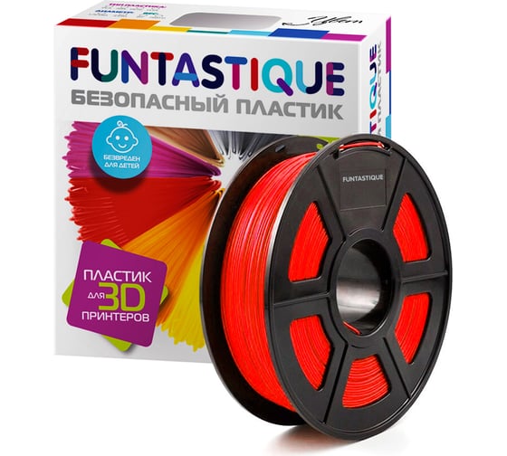 Светящийся пластик в катушке FUNTASTIQUE pla lumi, 1.75 мм, 1 кг, красный PLA-LUM-1KG-RD 1