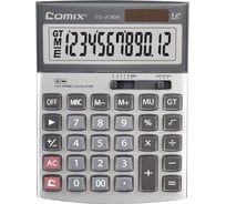 Калькулятор COMIX 12-разрядный, серебристый, двойное питание, 169x126 мм CS-2302