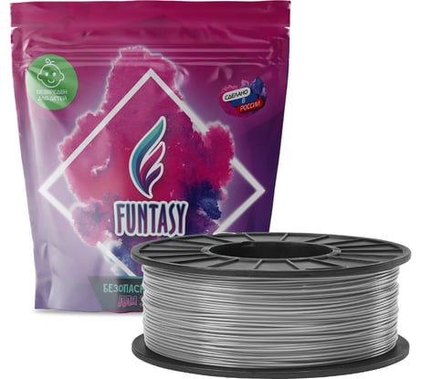 Пластик в катушке Funtasy  pla,1.75 мм,1 кг, цвет серый PLA-1KG-GY-1