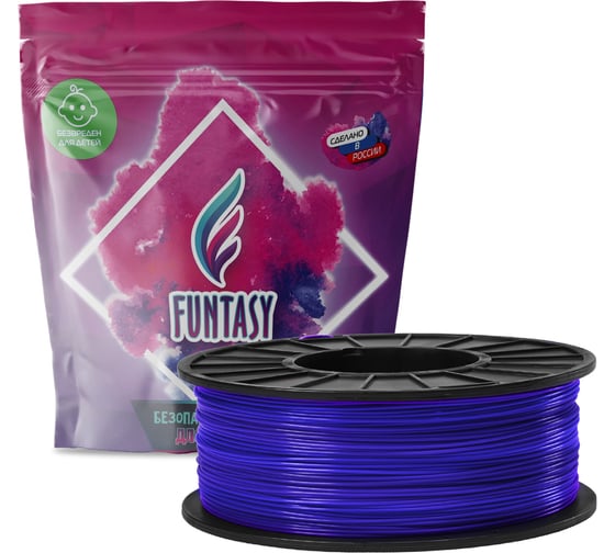 Пластик в катушке Funtasy  petg,1.75 мм,1 кг, цвет сапфир PETG-1KG-SP-1