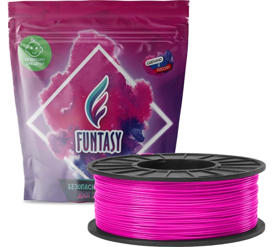 Пластик в катушке Funtasy  petg,1.75 мм,1 кг, цвет розовый PETG-1KG-PK-1