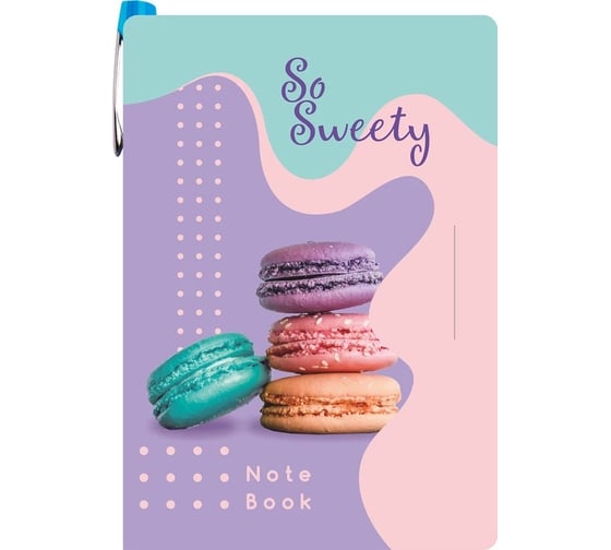 Блокнот LAMARK серии so sweety с ручкой macaroons, 105x150 мм, внутренний блок белый, на гребне NB0136