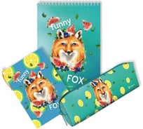 Подарочный набор LAMARK лиса с арбузами, скетчбук, блокнот с ручкой, косметичка GF0001-04