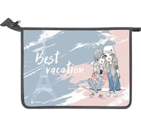 Папка для тетрадей LAMARK best vacation а4, 1 отделение, молния сверху, ламинированный картон с объемным тиснением, рисунок с двух сторон NF0010-11