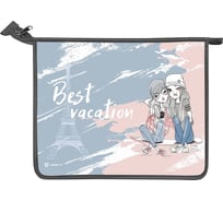 Папка для тетрадей LAMARK best vacation а5, 1 отделение, молния сверху, ламинированный картон, рисунок с двух сторон NF0008-10