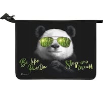 Папка для тетрадей LAMARK panda а5, 1 отделение, молния сверху, ламинированный картон, рисунок с двух сторон NF0008-08