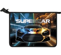 Папка для тетрадей LAMARK supercar а4, 1 отделение, молния сверху, ламинированный картон с объемным тиснением, рисунок с двух сторон NF0010-04