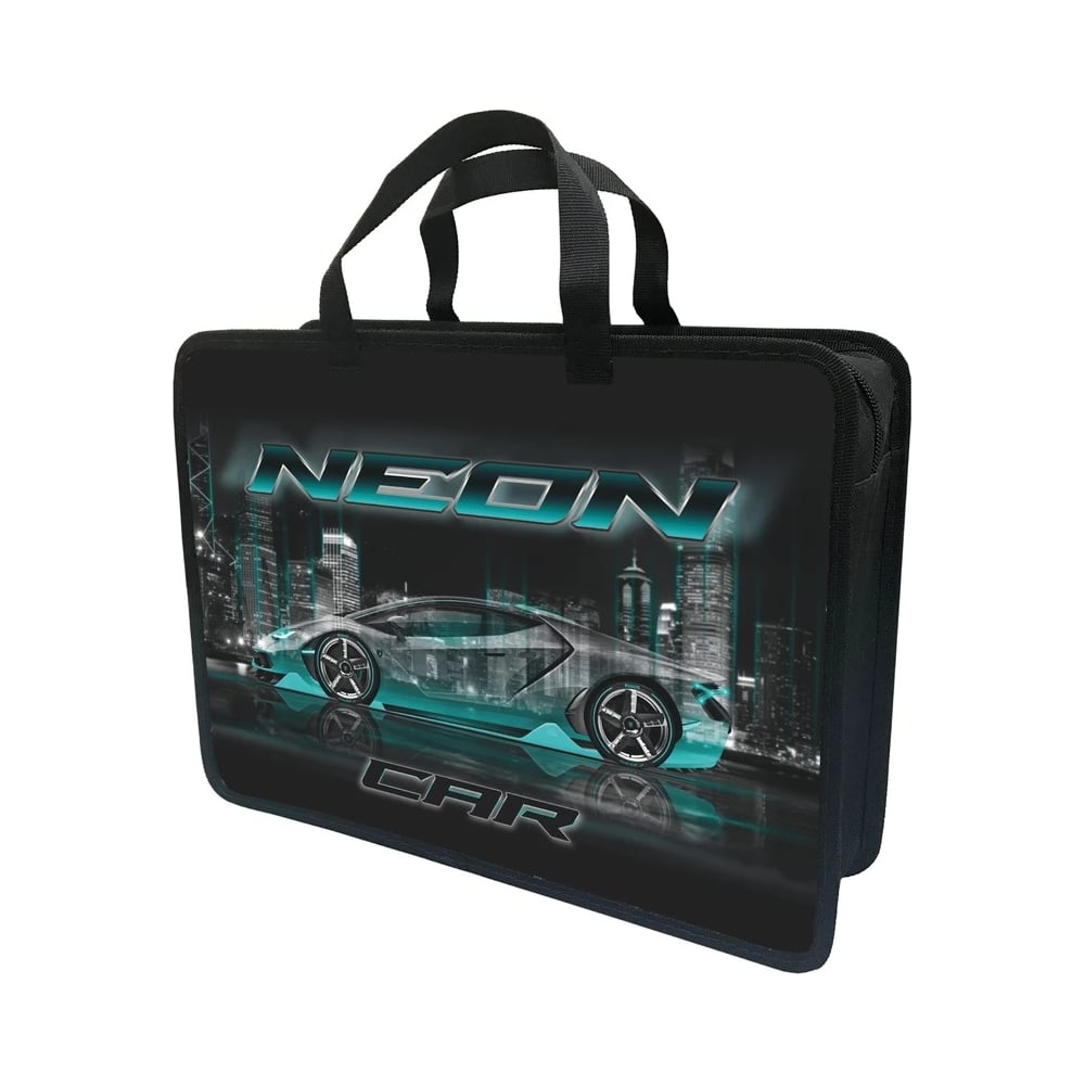 Папка-портфель LAMARK neon car а4, 34x24,5x70 мм, 1 отделение, на ...