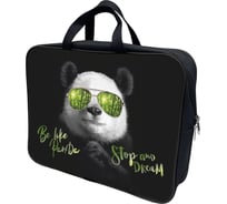 Папка-портфель LAMARK panda а4, 1 отделение, на молнии, с ручками, карман внутри, усиленное дно, печать по ткани с одной стороны DC0025-08