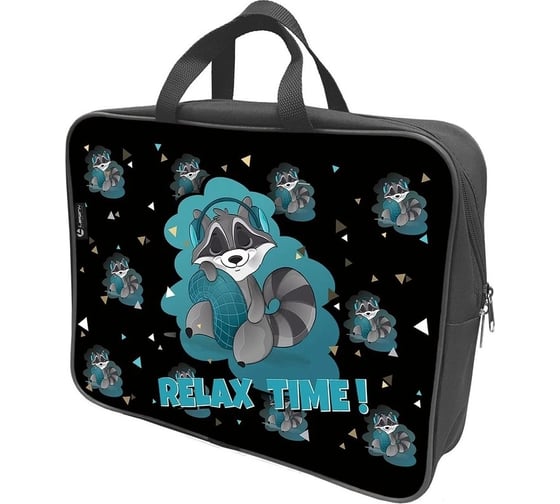 Папка-портфель LAMARK relax time a4, 1 отделение, 36x27x7 см, на молнии, с ручками, печать по ткани с одной стороны DC0125-07