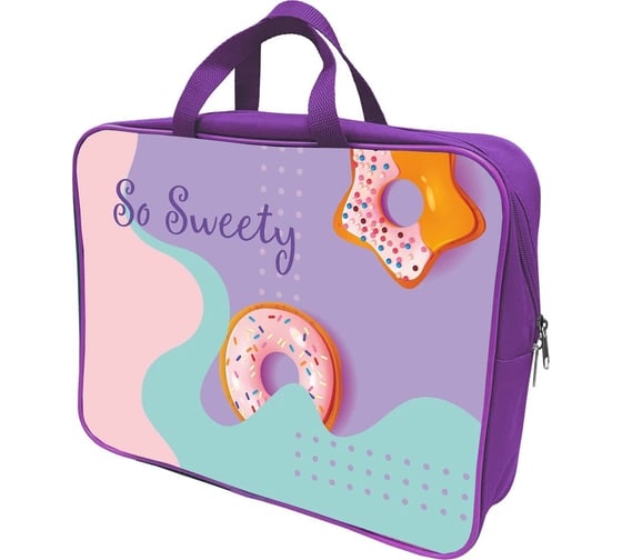 Папка-портфель LAMARK so sweety а4, 1 отделение, на молнии, с ручками, карман внутри, усиленное дно, печать по ткани с одной стороны DC0025-09 1