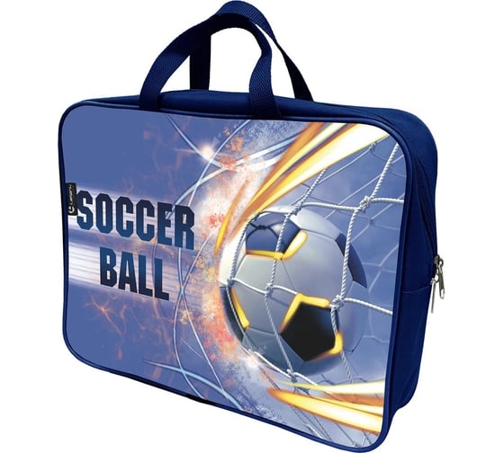 Папка-портфель LAMARK soccer ball a4, 1 отделение, 36x24,5x7 см, на молнии, с ручками, печать по ткани с одной стороны DC0125-01 1