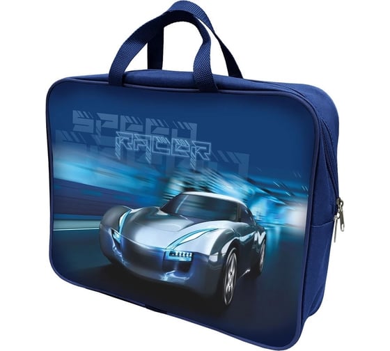 Папка-портфель LAMARK speed racer a4, 1 отделение, 36x27x7 см, на молнии, с ручками, печать по ткани с одной стороны DC0125-06