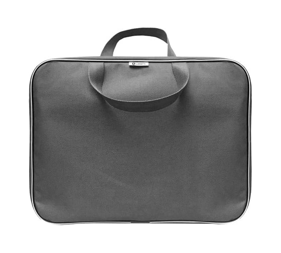Папка-портфель LAMARK а4 1 отделение, 34x26x7 см, на молнии, с ручками, внутренний карман, текстиль, серая DC0018-GR