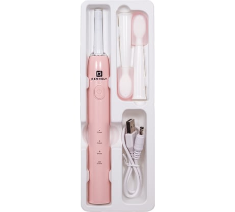 Электрическая звуковая зубная щетка Denhelt розовая D1032