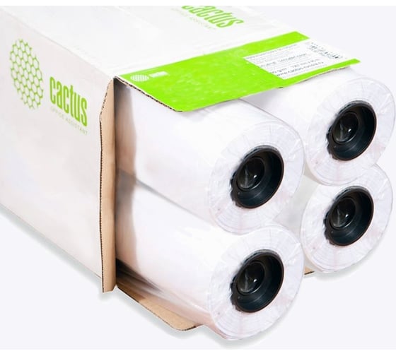 Бумага CACTUS Eco CS-LFP80-914457E-4 36", A0, 914 мм, 45.7м, 80г/м2, белый, CIE155%, упаковка 4 рулона 485628
