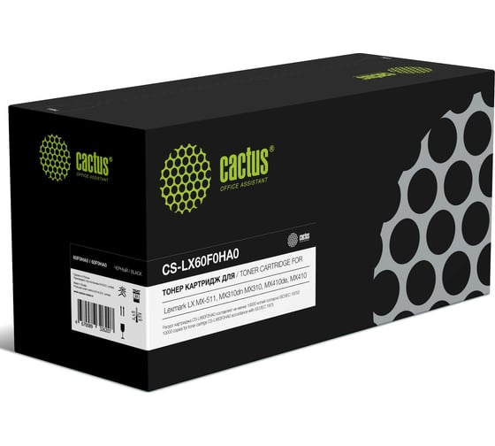 Лазерный картридж Cactus CS-LX60F0HA0 черный, 10000 страниц, для Lexmark MX-511, MX310dn MX310, MX410de 1930102 1