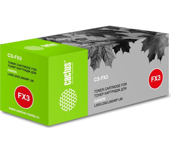 Лазерный картридж Cactus CS-FX3 FX-3 черный, 2700 страниц, для Canon L200/L250/L300/MP-L90 807051 1