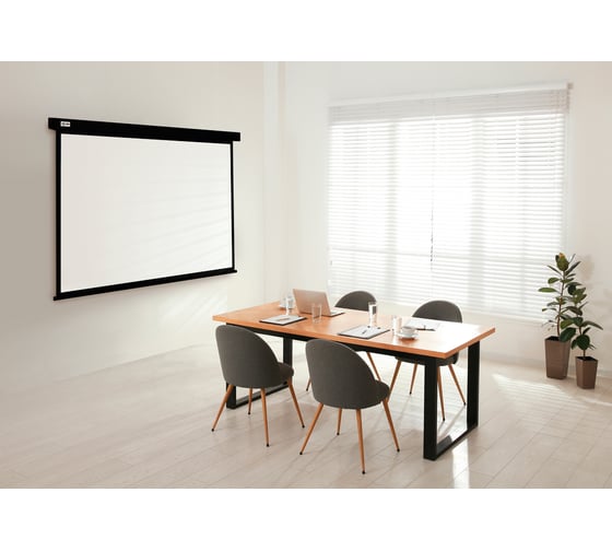Экран 168x299см Wallscreen CS-PSW-168x299-BK 16:9 настенно-потолочный рулонный черный Cactus 1678319