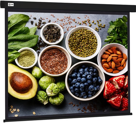 Настенно-потолочный рулонный экран CACTUS 187x332 см Wallscreen CS-PSW-187x332-BK 16:9 черный 1678334