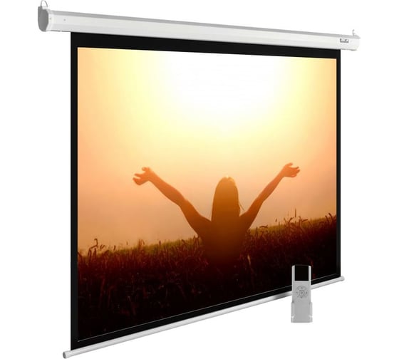 Настенно-потолочный рулонный экран CACTUS 165x220 см MotoExpert CS-PSME-220x165-WT 4:3 белый (моторизованный) 407871 1