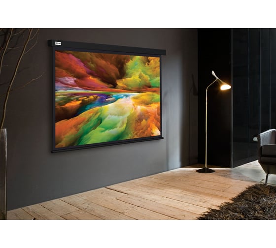 Настенно-потолочный рулонный экран CACTUS 206x274 см Wallscreen CS-PSW-206x274-BK 4:3 черный 1678337