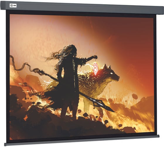 Настенно-потолочный рулонный экран CACTUS 213x213 см Wallscreen CS-PSW-213x213-SG 1:1 серый 1678340