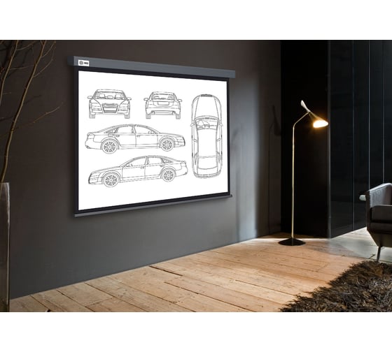 Настенно-потолочный рулонный экран CACTUS 168x299 см Wallscreen CS-PSW-168x299-SG 16:9 серый 1678318