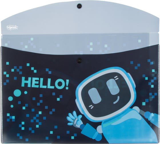 Папка-конверт №1 School на кнопке А4 robot hello 2 шт в упаковке 1725968
