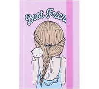 Записная книжка Academy Style А6 96л 7БЦ -EAC мат лам с резинкой Коса 11352