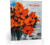 Записная книжка Academy Style А6+ 80 листов интегр -EAC мат лам выб УФ лак Красные маки 11155