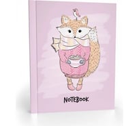 Записная книжка Academy Style А6 64 листа интегр -EAC софт-тач лам выб УФ лак Лиса в шарфе 11227